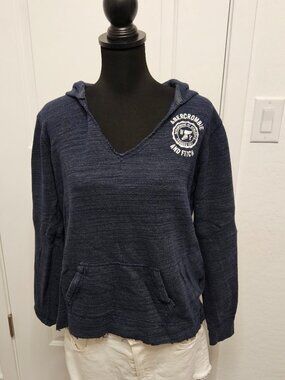 Abercrombie & FItch Hoodie V-neck Women sweater Blue size M